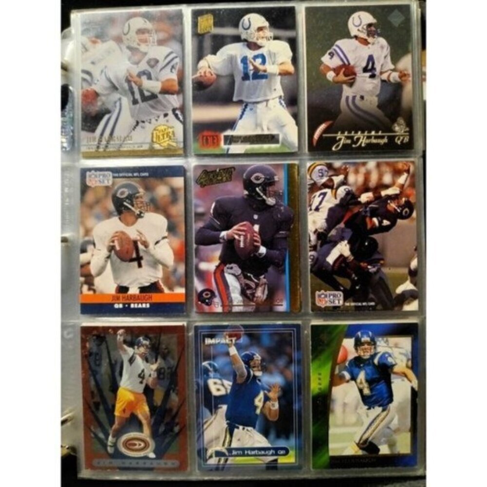 18 Card Football Lot Jim Harbaugh CHARGERS Michigan